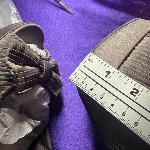 📌Blake Scott Beautiful Plated Fabric Open Toe 5" High Heel Pumps with Platform - Picture 10 of 12